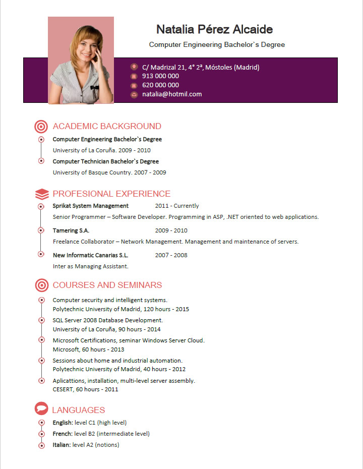 Plantilla de curriculum en ingles en 2022 ejemplos de curriculum images
